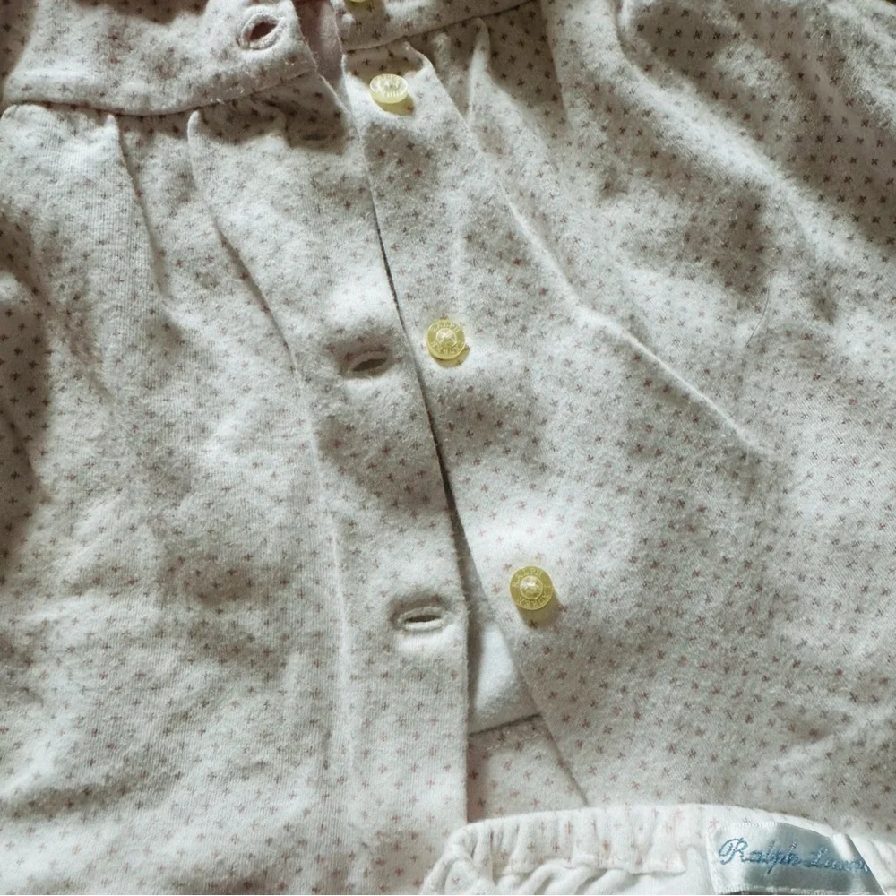 Ralph Lauren Pink Polka Dot Baby Dress Set